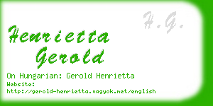 henrietta gerold business card